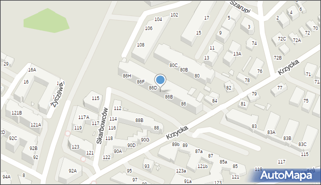 Wrocław, Krzycka, 86C, mapa Wrocławia