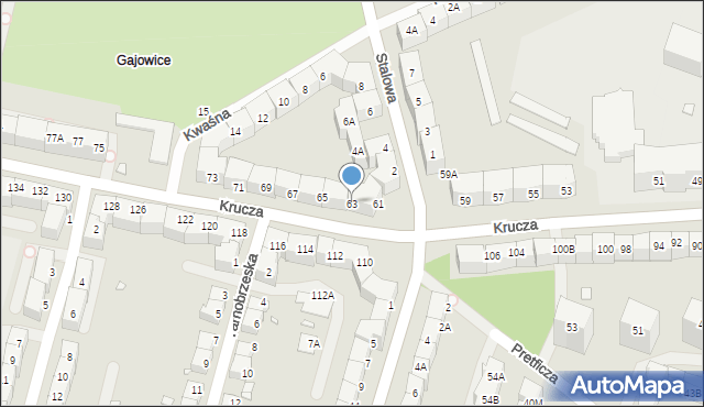 Wrocław, Krucza, 63, mapa Wrocławia