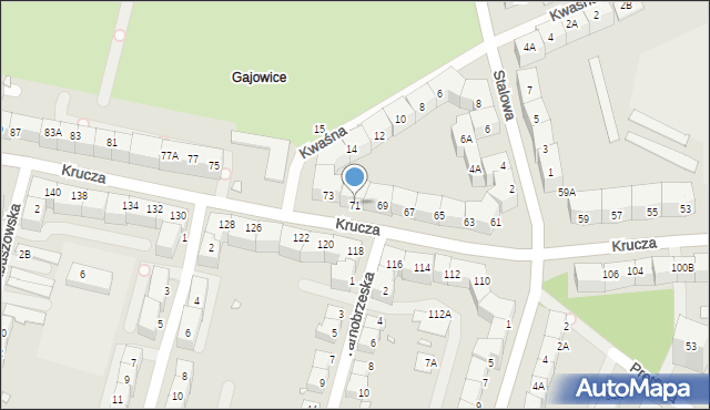 Wrocław, Krucza, 71, mapa Wrocławia