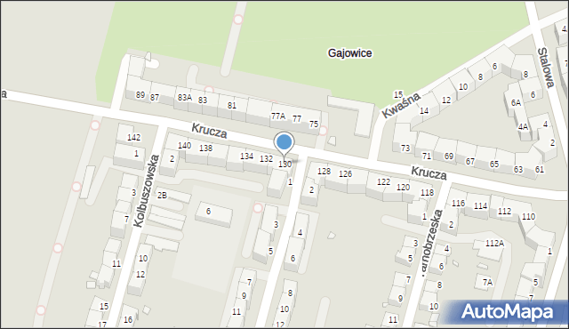 Wrocław, Krucza, 130, mapa Wrocławia