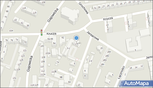 Wrocław, Krucza, 1-3, mapa Wrocławia