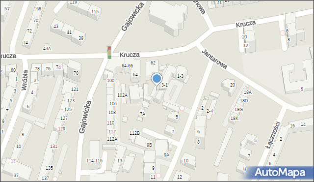 Wrocław, Krucza, 60, mapa Wrocławia