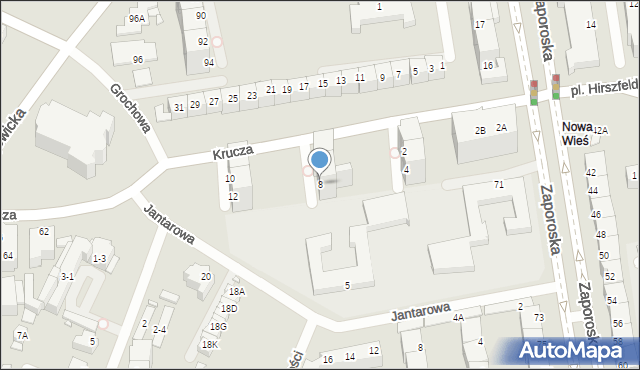 Wrocław, Krucza, 8, mapa Wrocławia