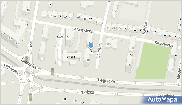 Wrocław, Kruszwicka, 10a, mapa Wrocławia