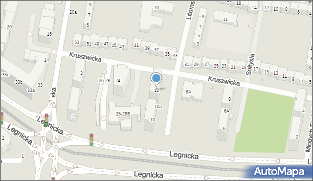 Wrocław, Kruszwicka, 12, mapa Wrocławia