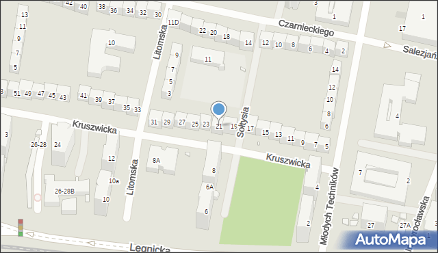 Wrocław, Kruszwicka, 21, mapa Wrocławia