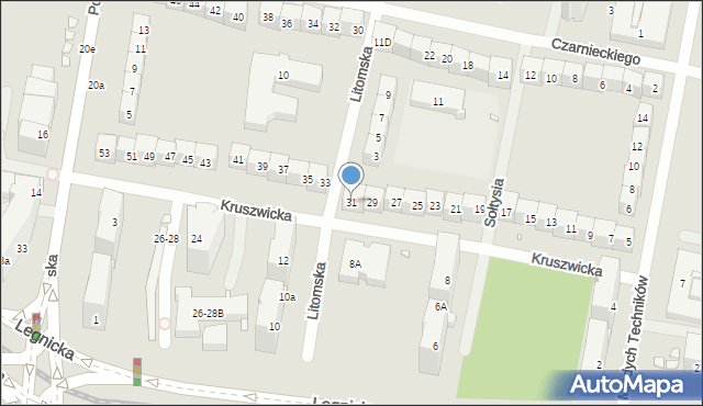 Wrocław, Kruszwicka, 31, mapa Wrocławia