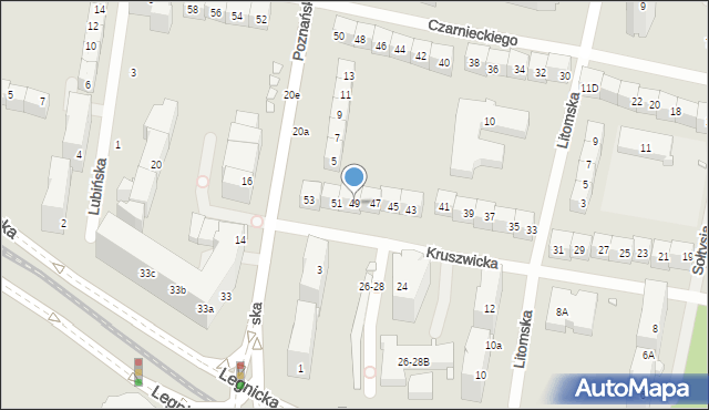 Wrocław, Kruszwicka, 49, mapa Wrocławia