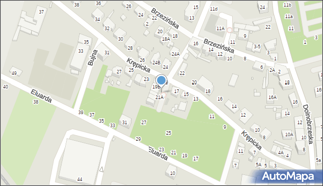 Wrocław, Krępicka, 21, mapa Wrocławia