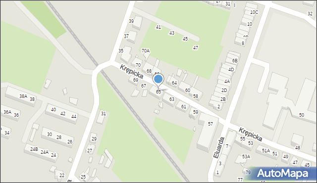 Wrocław, Krępicka, 65, mapa Wrocławia