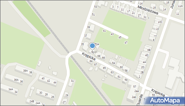 Wrocław, Krępicka, 70, mapa Wrocławia