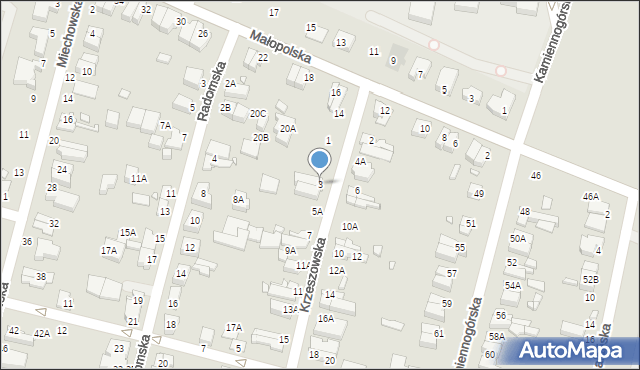 Wrocław, Krzeszowska, 3, mapa Wrocławia