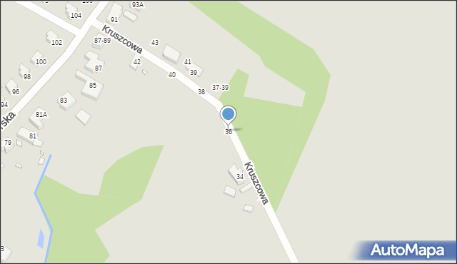 Wrocław, Kruszcowa, 36, mapa Wrocławia