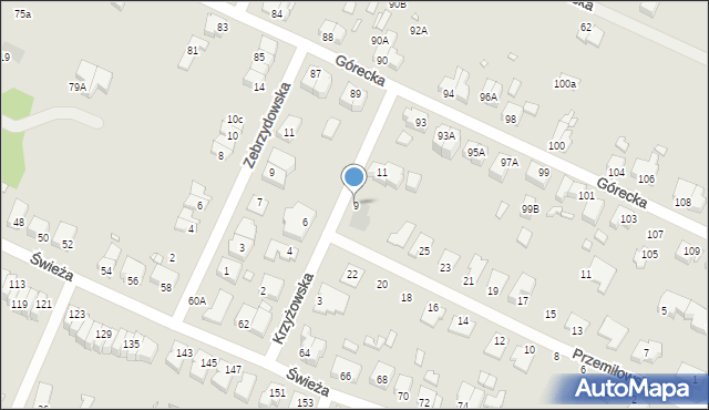 Wrocław, Krzyżowska, 9, mapa Wrocławia