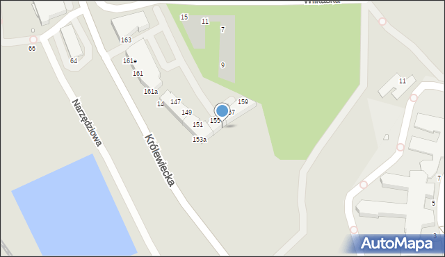 Wrocław, Królewiecka, 155c, mapa Wrocławia