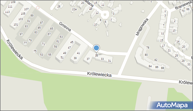 Wrocław, Królewiecka, 35, mapa Wrocławia