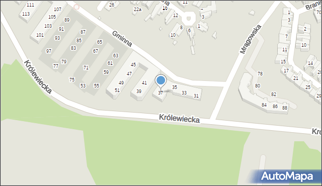 Wrocław, Królewiecka, 37, mapa Wrocławia