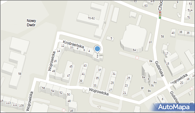 Wrocław, Krośnieńska, 2, mapa Wrocławia