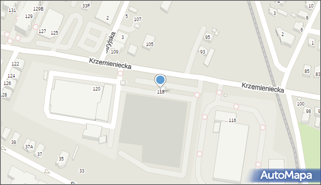 Wrocław, Krzemieniecka, 118, mapa Wrocławia