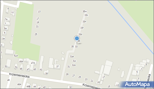 Wrocław, Krzemieniecka, 33a, mapa Wrocławia