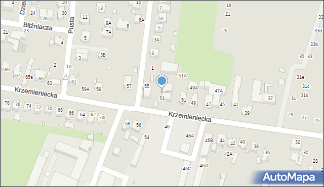Wrocław, Krzemieniecka, 53A, mapa Wrocławia