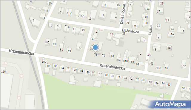 Wrocław, Krzemieniecka, 73, mapa Wrocławia