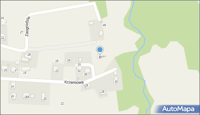 Wrząsowice, Krzemowa, 39, mapa Wrząsowice