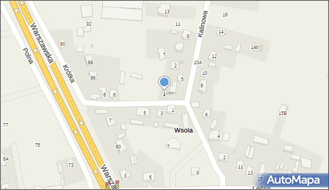 Wsola, Krótka, 4, mapa Wsola