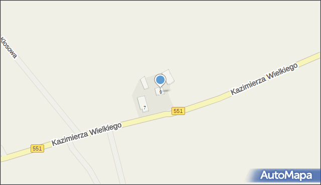 Wybcz, Króla Kazimierza Wielkiego, 9, mapa Wybcz