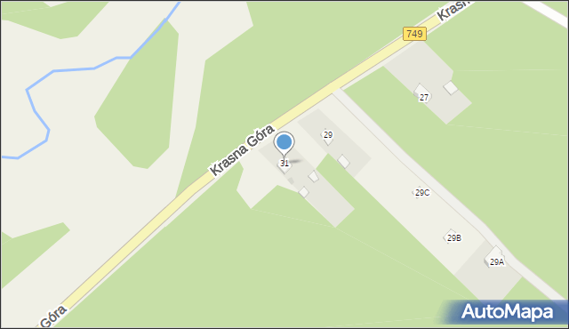 Wymysłów, Krasna Góra, 31, mapa Wymysłów