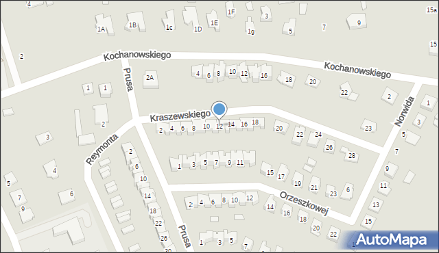 Wysokie Mazowieckie, Kraszewskiego, 12, mapa Wysokie Mazowieckie