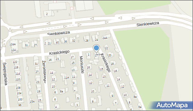 Wyszków, Krasickiego Ignacego, bp., 17, mapa Wyszków