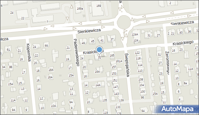 Wyszków, Krasickiego Ignacego, bp., 31, mapa Wyszków