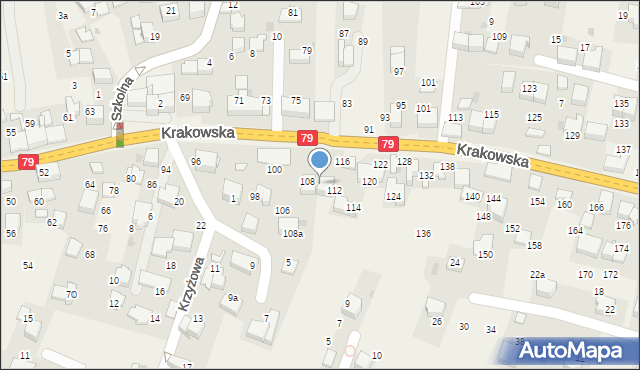 Zabierzów, Krakowska, 110, mapa Zabierzów