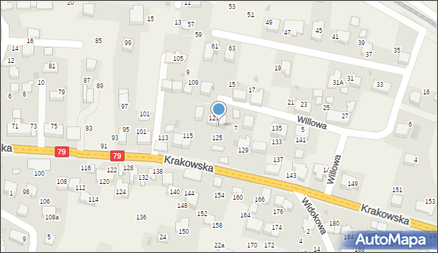 Zabierzów, Krakowska, 127, mapa Zabierzów