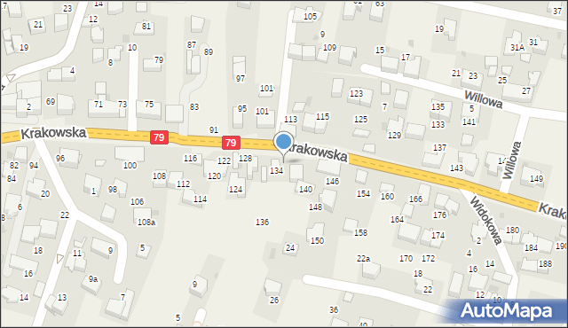 Zabierzów, Krakowska, 138, mapa Zabierzów