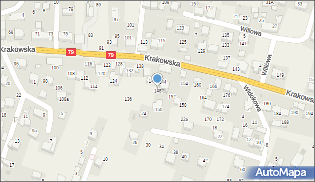 Zabierzów, Krakowska, 148, mapa Zabierzów