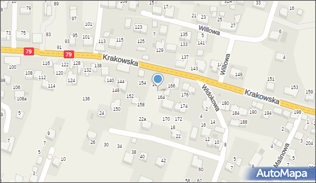 Zabierzów, Krakowska, 162, mapa Zabierzów