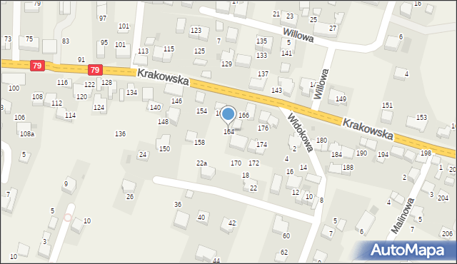 Zabierzów, Krakowska, 164, mapa Zabierzów