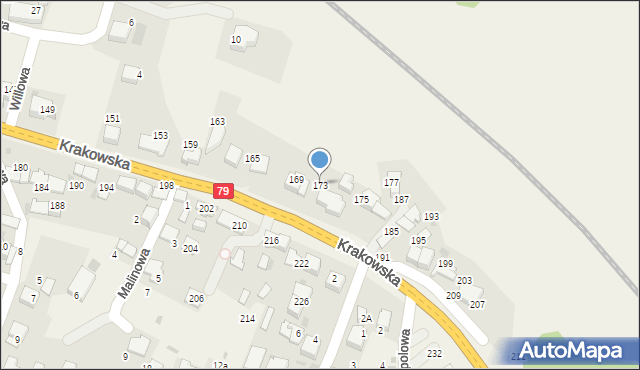 Zabierzów, Krakowska, 173, mapa Zabierzów
