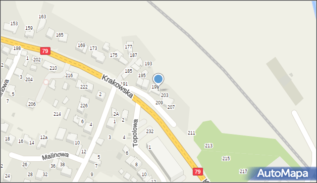 Zabierzów, Krakowska, 201, mapa Zabierzów