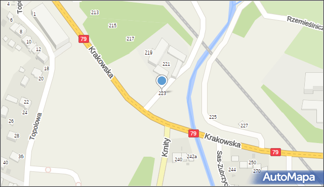 Zabierzów, Krakowska, 223, mapa Zabierzów