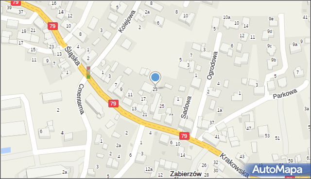 Zabierzów, Krakowska, 23, mapa Zabierzów