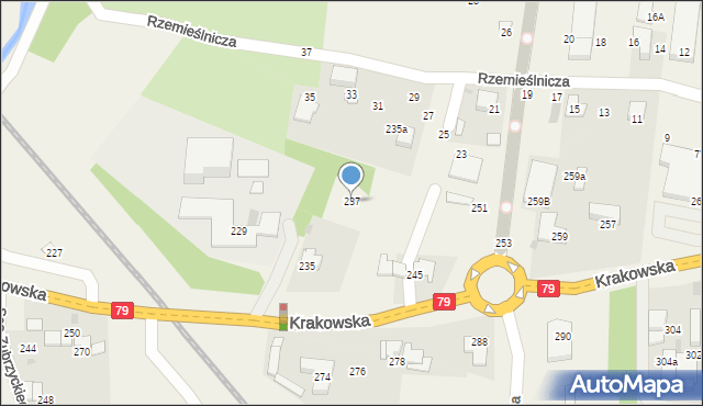 Zabierzów, Krakowska, 237, mapa Zabierzów