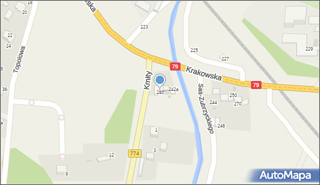 Zabierzów, Krakowska, 240, mapa Zabierzów