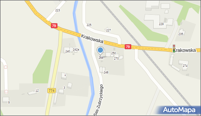 Zabierzów, Krakowska, 244, mapa Zabierzów