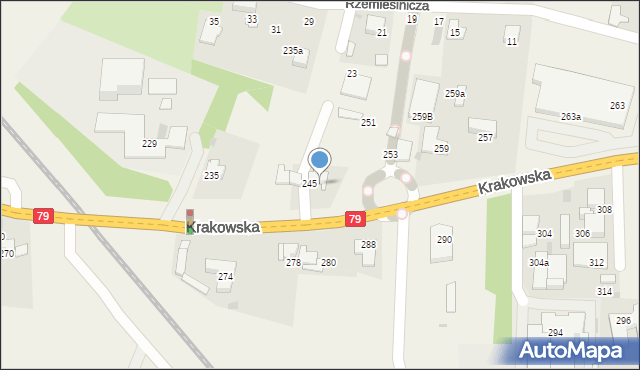 Zabierzów, Krakowska, 249, mapa Zabierzów