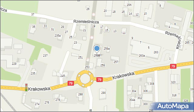 Zabierzów, Krakowska, 259B, mapa Zabierzów