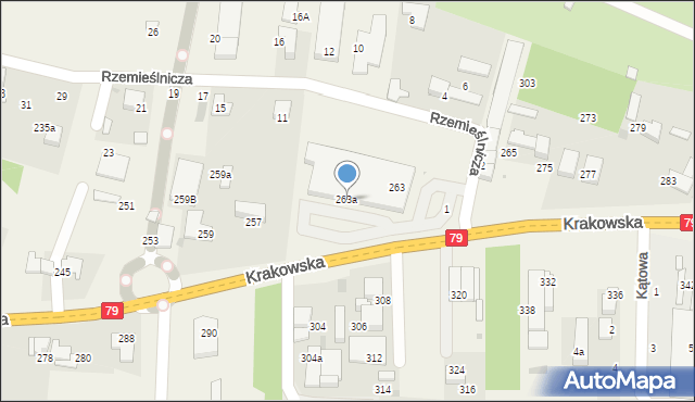 Zabierzów, Krakowska, 263a, mapa Zabierzów