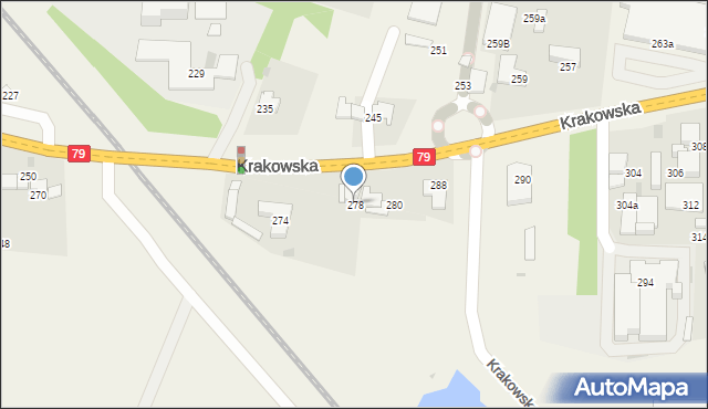 Zabierzów, Krakowska, 278, mapa Zabierzów